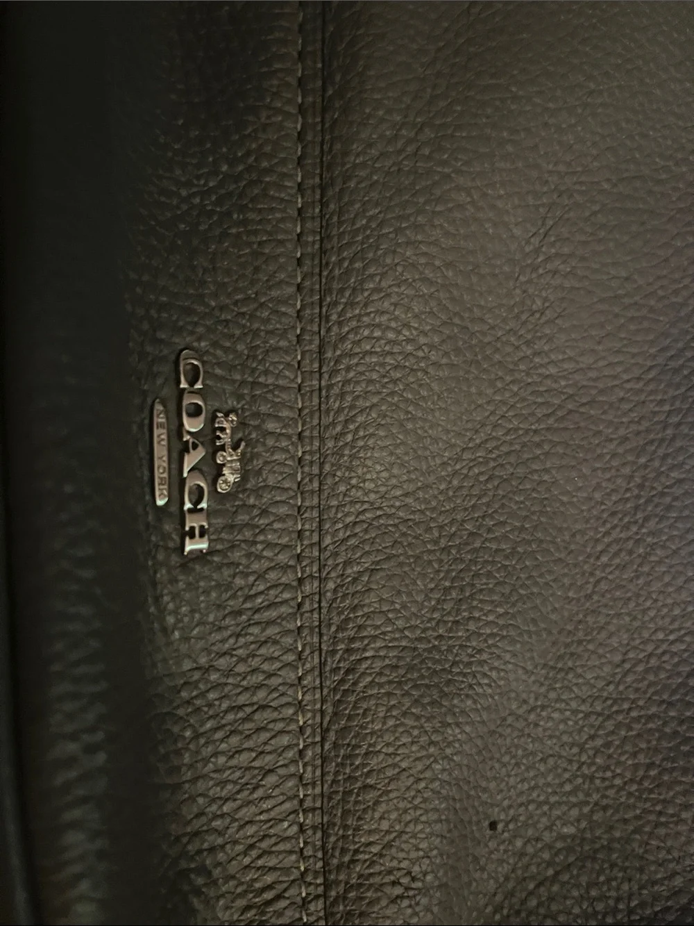 Coach Pebbled Leather Messenger Bag — Gray